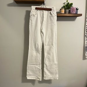 cotton on high rise flare white jeans barely worn